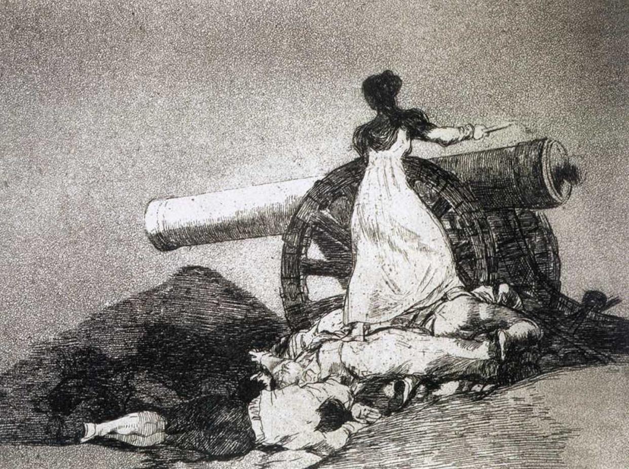 Grabado '¡Qué valor!, de Francisco de Goya, parte de los 'Desastres de la guerra'. <a href="https://commons.wikimedia.org/wiki/File:Francisco_de_Goya_y_Lucientes_-_What_courage!_-_WGA10129.jpg" rel="nofollow noopener" target="_blank" data-ylk="slk:Wikimedia Commons;elm:context_link;itc:0;sec:content-canvas" class="link ">Wikimedia Commons</a>