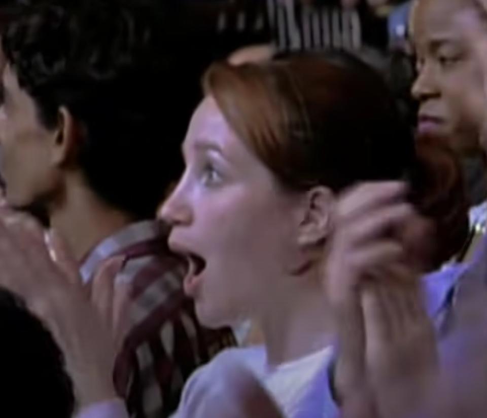 An audience member is loving watching Destiny's Child perform on stage at the Michael Jackson: 30th Anniversary Celebration