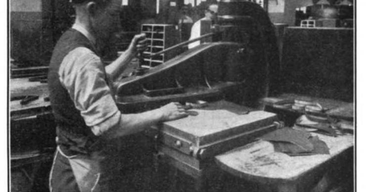 A clicking machine from 1922, used to die cut leather