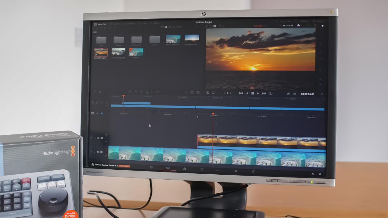  A screenshot from DaVinci Resolve Studio 18.5 on a computer screen 