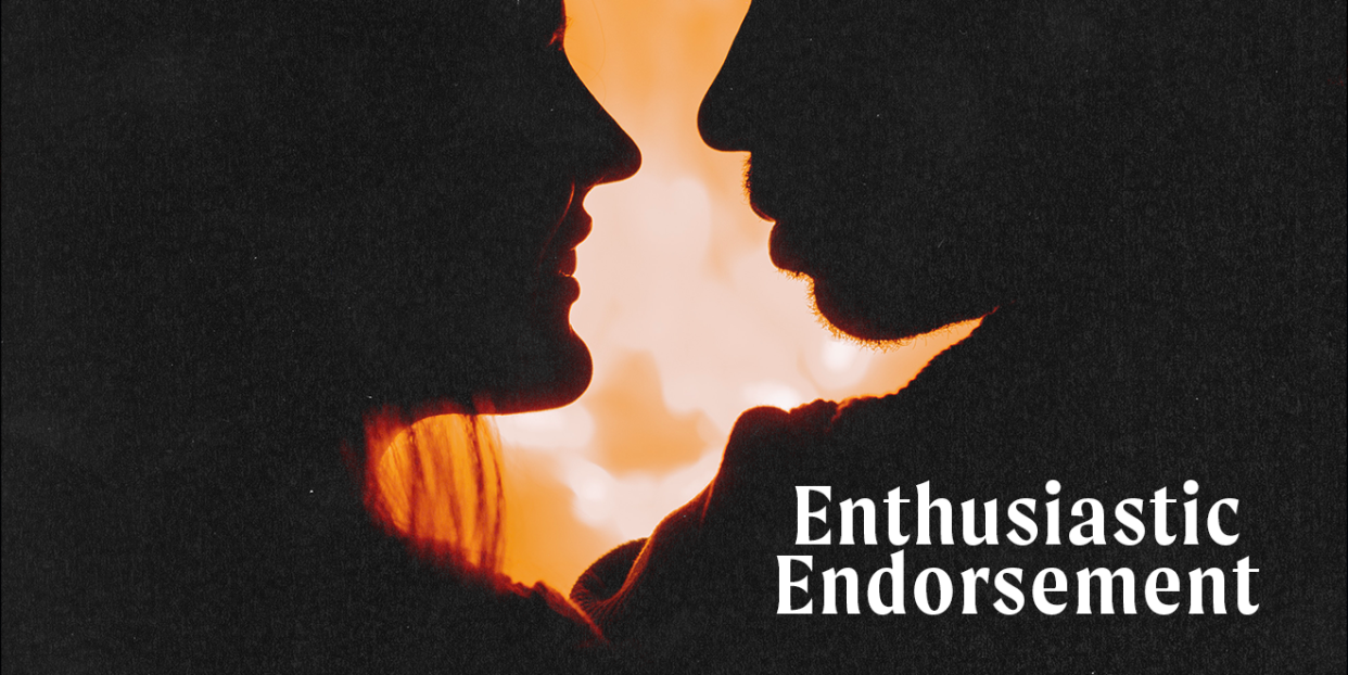 silhouette of couple's faces turned toward each other