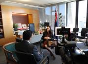 New Zealand's Prime Minister Jacinda Ardern speaks during an interview with Reuters in Wellington