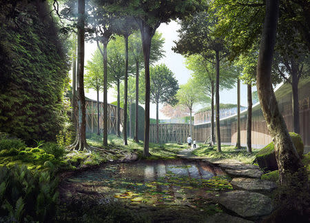 A new Hans Christian Andersen Museum in Odense is seen in an undated artist's rendering released by Odense City Museums in Odense, Denmark. Kengo Kuma & Associates, Cornelius+Voge, MASU planning/Handout via Reuters