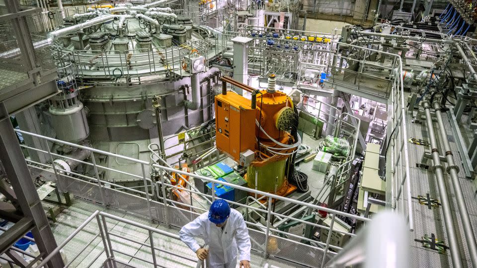 A section of JT-60SA, a huge experimental nuclear fusion reactor at Naka Fusion Institute in Naka city of Ibaraki Prefecture, Japan, on January 22, 2024. - Philip Fong/AFP/Getty Images