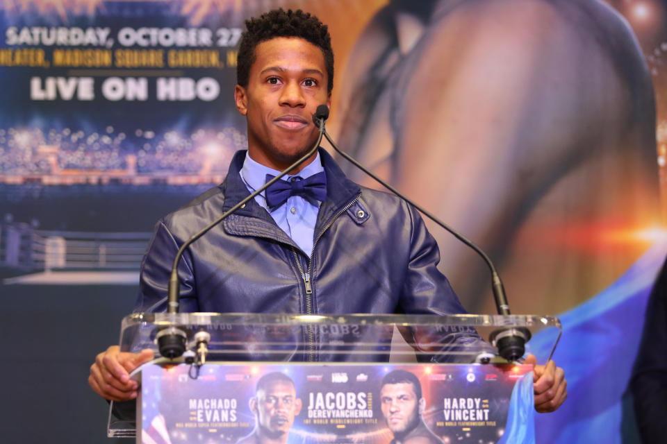 NEW YORK, NY - OCTOBER 24: Patrick Day addresses members of the media at the Jacobs vs Derevyanchenko press conference at Madison Square Garden on October 24, 2018 in New York City. (Photo by Edward Diller/Getty Images)