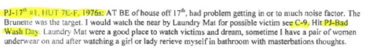 The attached image reveals an excerpt from Dennis Rader’s journal which gives details on his whereabouts in1976. This journal entry alludes to a significant event marked as ‘PJ-Bad Wash Day’ during a period in which Rader acknowledged being outside the Wichita area. (Osage County Sheriff's Office)