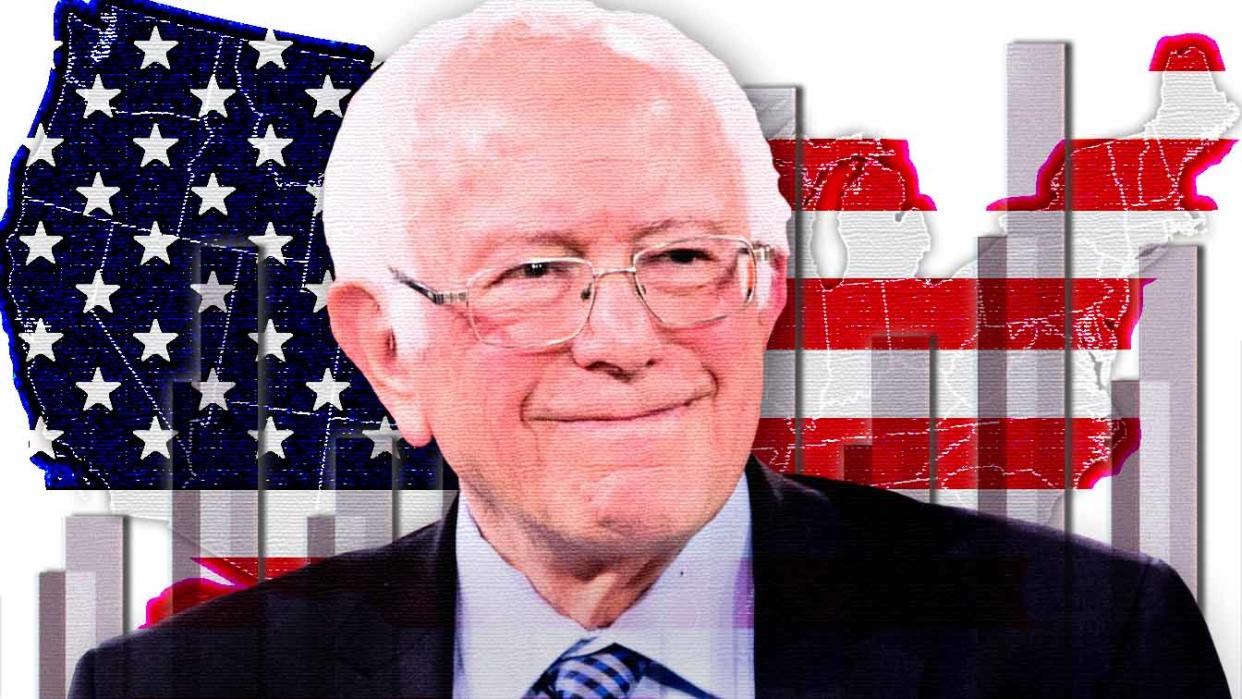 Sen. Bernie Sanders. (Photo illustration: Yahoo News; photos: AP(3), Getty Images)