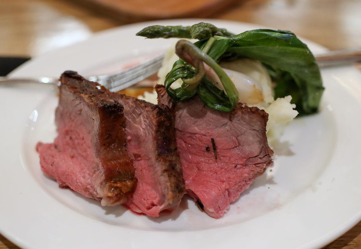 Carved prime rib roast at Matt Winn’s Steakhouse at Churchill Downs. May 1, 2024