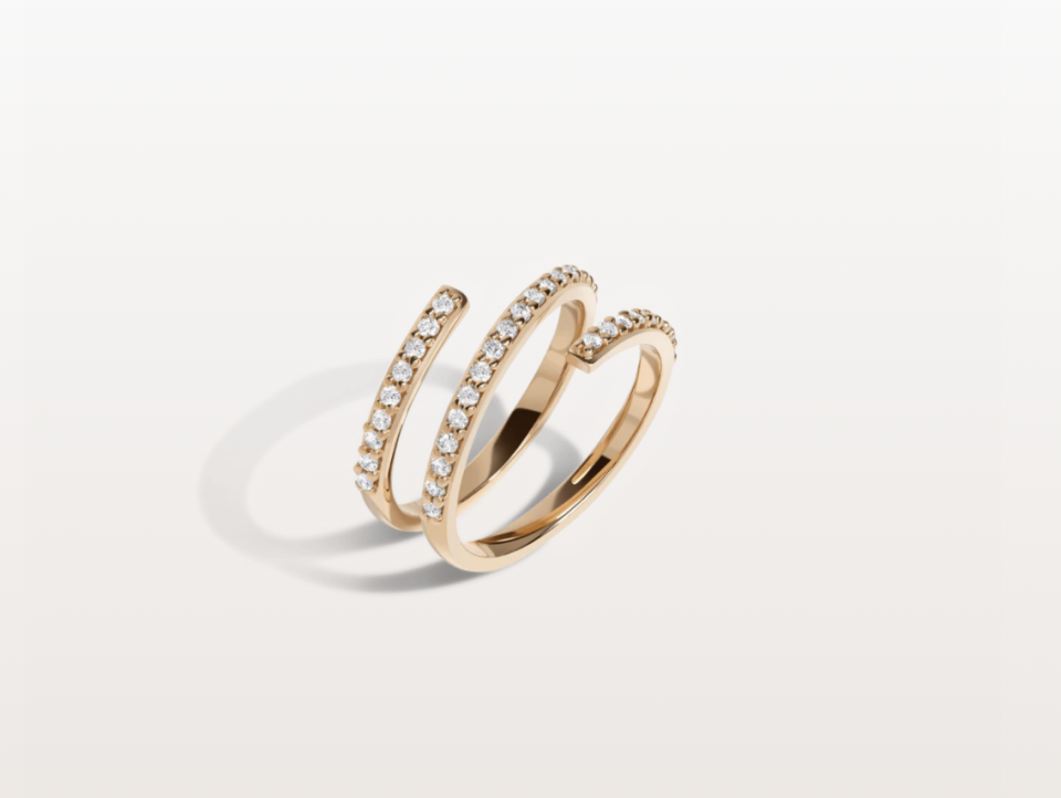 Wraparound Ring with White Diamonds