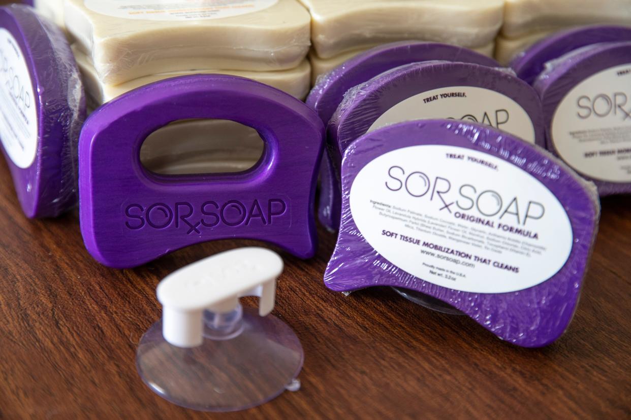 David Restiano and Dan Staats will appear on "Shark Tank" hoping to win over an investment from one of the sharks for their start-up, Sorsoap. The product is half soap, half physical therapy device, that people can use in the shower to alleviate muscle soreness. 
Brick, NJ
Tuesday, April 9, 2024