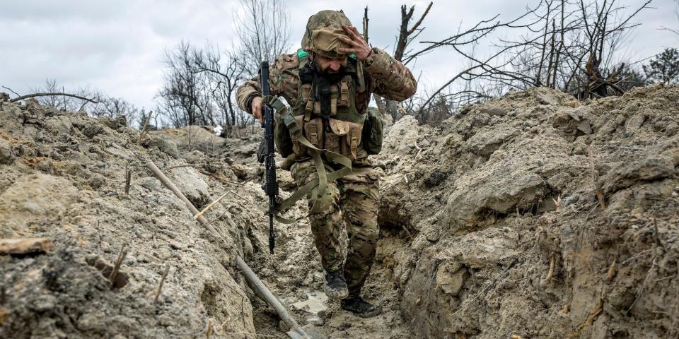 Ukrainian medic in Bakhmut trench
