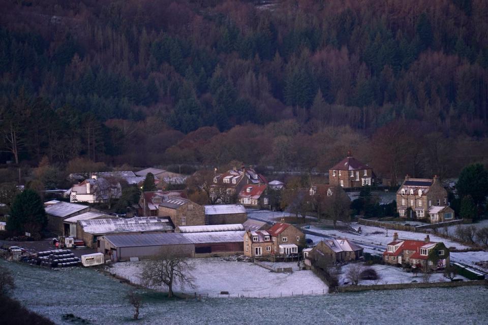 Frost covers Goathland in the North York Moors National Park (PA)