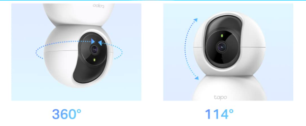La caméra de surveillance TP-Link Tapo offre une vue panoramique de 360° et une inclinaison de 114°.