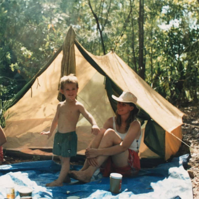 <p>The <em>Thor</em> star threw it back to a childhood camping trip with his mom, Leonie. “Love u mum,” he wrote along with the photo of him shirtless years before he was leading man material. (Photo: <a rel="nofollow noopener" href="https://www.instagram.com/p/BUGTR7UBJAg/?taken-by=chrishemsworth" target="_blank" data-ylk="slk:Chris Hemsworth via Instagram;elm:context_link;itc:0;sec:content-canvas" class="link ">Chris Hemsworth via Instagram</a>) </p>