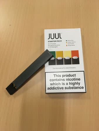 Juul e-cigarette starter pack is seen in this picture illustration taken July 16, 2018. REUTERS/Martinne Geller/Illustration