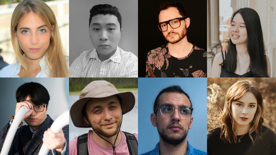 Left to right, top row: Caterina Di Cecca, Oswald Huynh, Pascal Le Boeuf, Jia Yi Lee. 

Left to right, bottom row: Piyawat Louilarppresert, Niko Schroeder, Felipe Tovar-Henao, Cassie Wieland