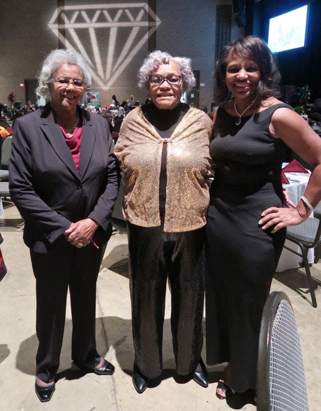 Pearline Graves, Mattie Morrow, and Dr. Karessa Morrow attended the 22nd Annual Jewel Awards Banquet presented by the Jackson Madison County African American Chamber of Commerce on Saturday, February 18, 2023, at the Carl Perkins Civic Center in downtown Jackson, Tennessee. The event is held annually to honor outstanding African American Business Owners. Guests were treated to a buffet dinner, an awards presentation, and entertainment by the Smooth Jazz Progressions band.