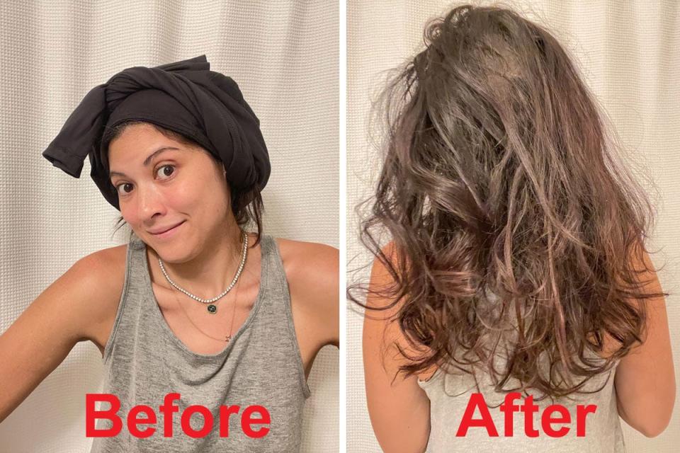 Leggings heatless curls method before and after