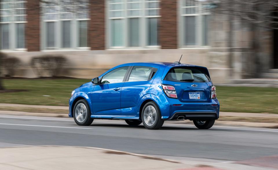 <p>Assembled just 41 miles as the crow flies from <em>Car and Driver </em>headquarters, the <a rel="nofollow noopener" href="https://www.caranddriver.com/chevrolet/sonic" target="_blank" data-ylk="slk:Chevrolet Sonic;elm:context_link;itc:0;sec:content-canvas" class="link ">Chevrolet Sonic</a> is the only gasoline-drinking subcompact car built in the United States. When <a rel="nofollow noopener" href="https://www.caranddriver.com/news/a20067725/abandon-car-ford-dropping-all-passenger-car-models-except-mustang/" target="_blank" data-ylk="slk:the Ford Fiesta is discontinued;elm:context_link;itc:0;sec:content-canvas" class="link ">the Ford Fiesta is discontinued</a> after the 2019 model year, the Sonic and and its diminutive stablemates-the imported Spark and the Bolt EV-will be the only American-brand small hatchbacks on the market for 2020. Because the Sonic is being outsold by <a rel="nofollow noopener" href="https://www.caranddriver.com/chevrolet/trax" target="_blank" data-ylk="slk:the Trax;elm:context_link;itc:0;sec:content-canvas" class="link ">the Trax </a>crossover variant built on the same platform (in Korea and Mexico), there is speculation that it will soon follow <a rel="nofollow noopener" href="https://www.caranddriver.com/features/g25307911/general-motors-killing-cars-production-2019/" target="_blank" data-ylk="slk:the fate of the Cruze, Impala, and Volt;elm:context_link;itc:0;sec:content-canvas" class="link ">the fate of the Cruze, Impala, and Volt</a>. We still have it for now, though, and the Sonic combines a gamut of features with subdued driving dynamics for a reasonable small-car choice, U.S. made or not.</p>