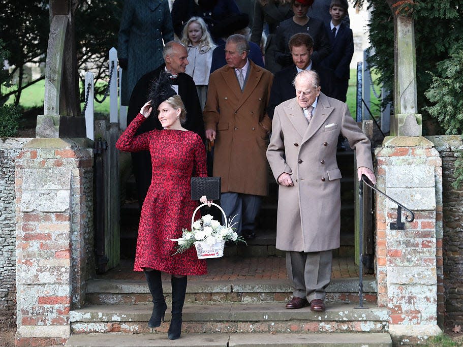 The royal family at the St Mary Magdalene in Sandringham on Christmas.