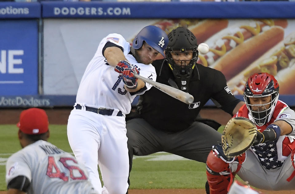 After being released by the Oakland A’s in 2017, Muncy considered leaving the game. (AP Photo/Mark J. Terrill)