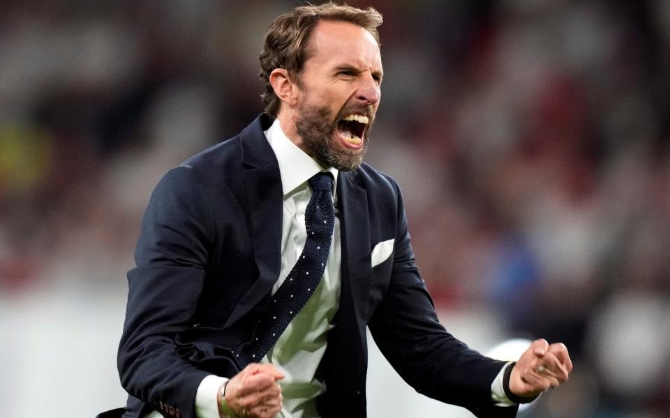 Gareth Southgate roars in celebratton