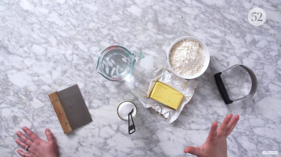 For a basic pastry dough pie crust, either bleached or unbleached flour is fine. If you're a beginner, you can use shortening instead of butter because the former is easier to handle. It just has to be as cold as possible.