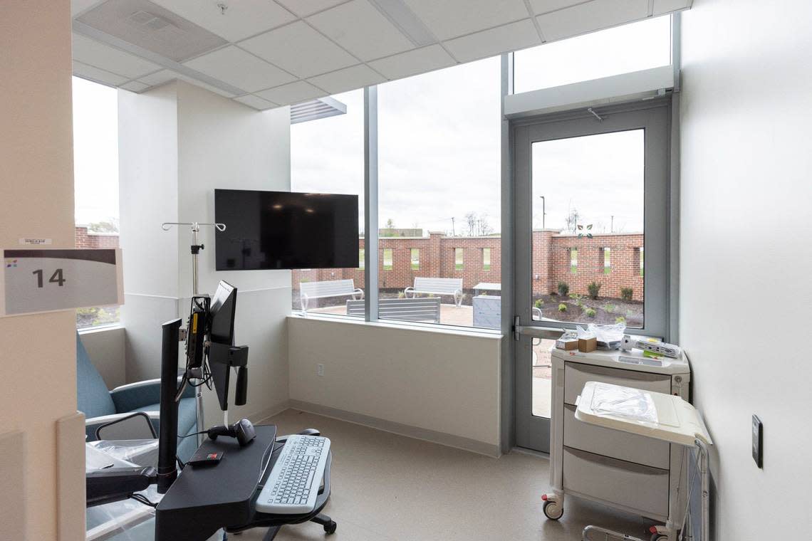 An infusion suite in the cancer center at Baptist Health Hamburg is photographed Friday, April 12, 2024. The cancer center is scheduled to open in June. Ryan C. Hermens/rhermens@herald-leader.com