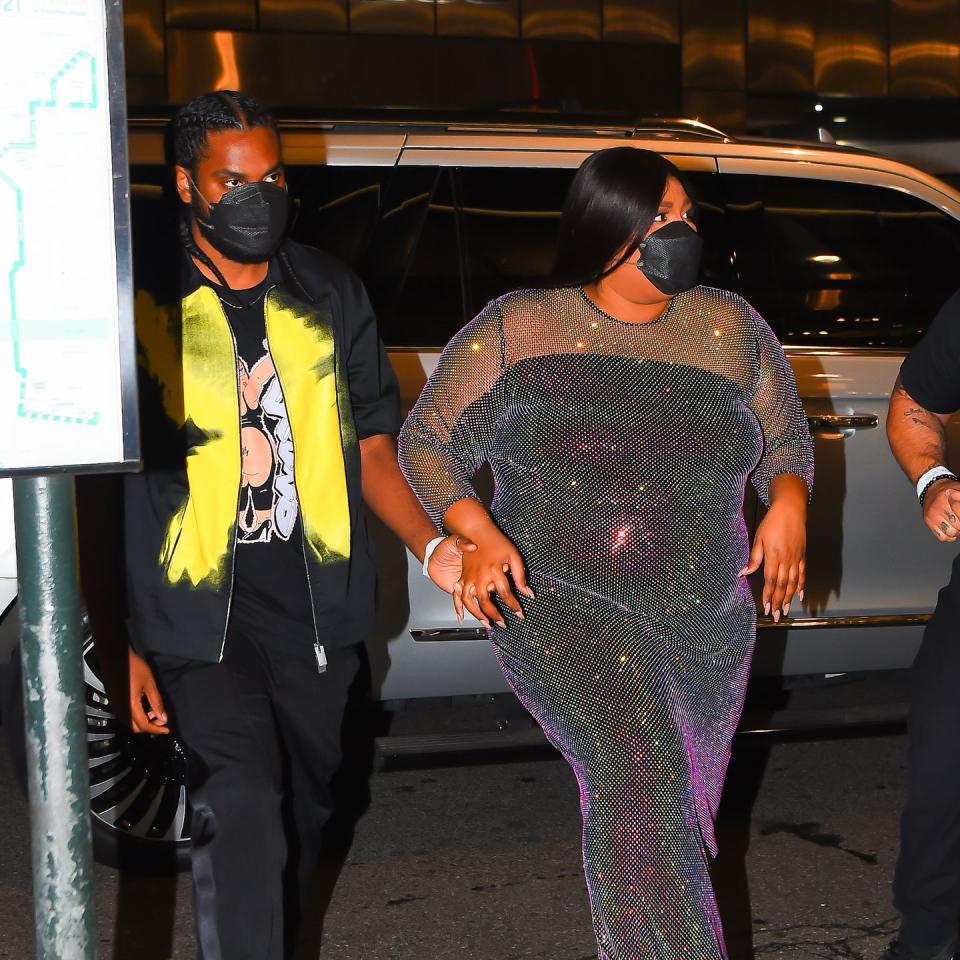 new york, new york   april 16 lizzo arrives to the snl after party in manhattan on april 16, 2022 in new york city photo by robert kamaugc images