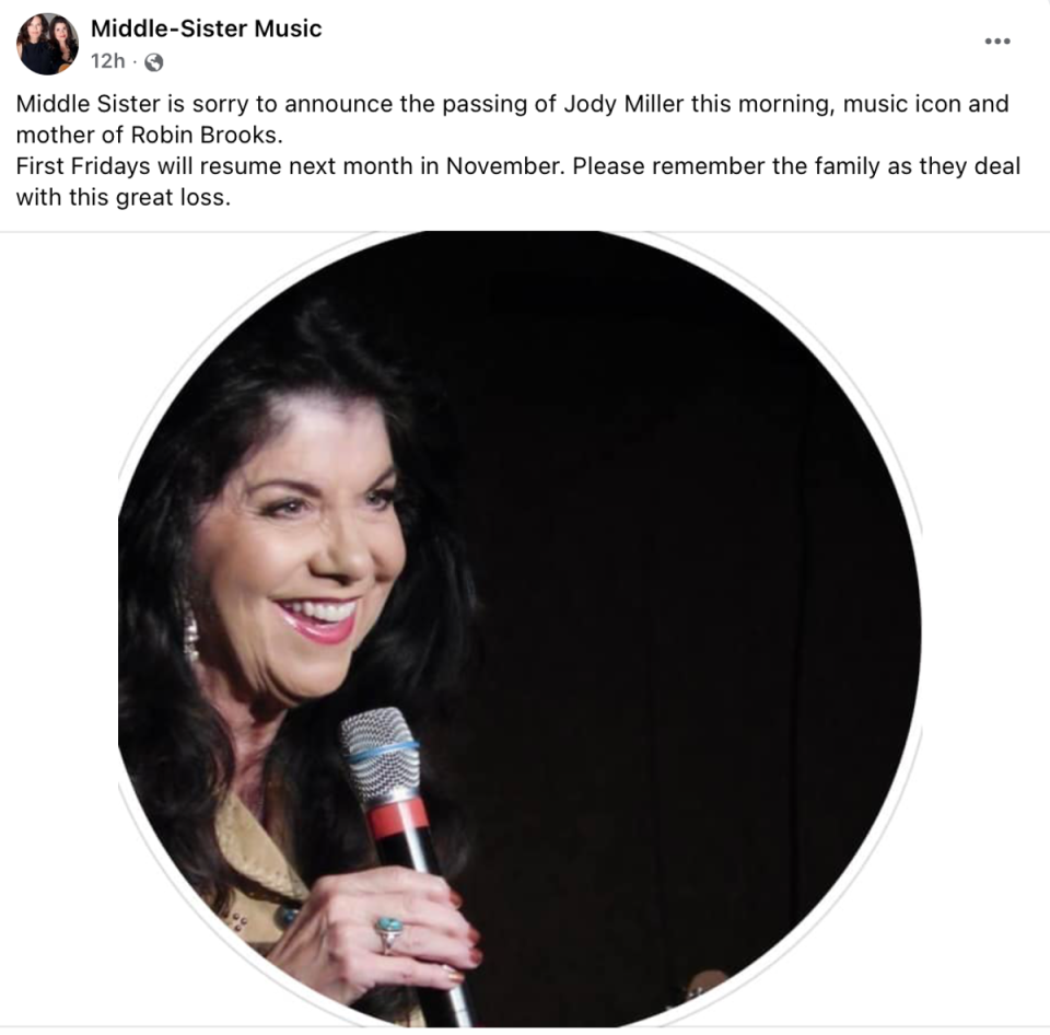 Miller’s daughter announced her death (Middle Sister/Facebook)