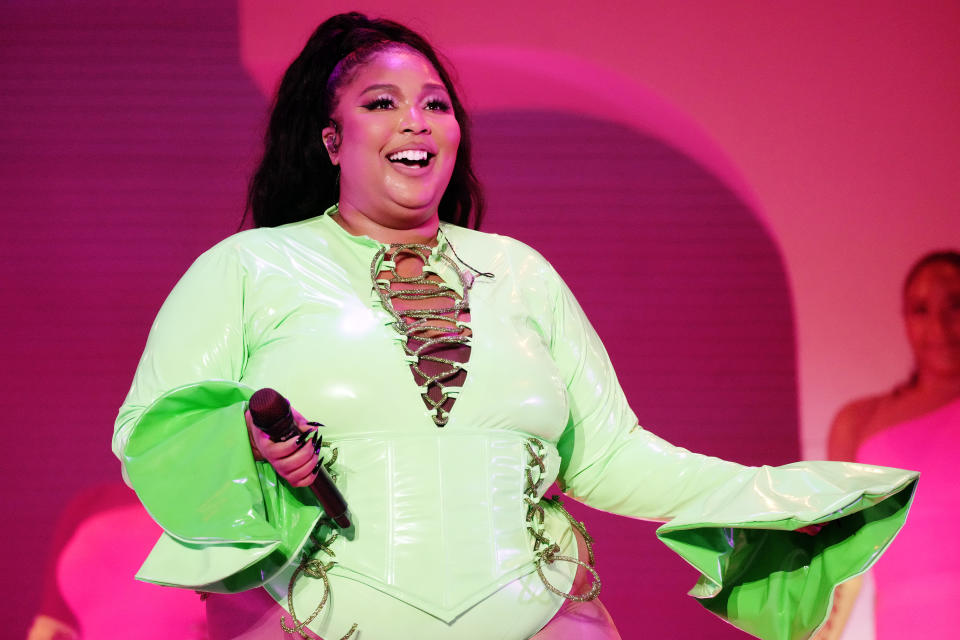 SAN FRANCISCO, CALIFORNIA - OCTOBER 30: Lizzo performs on the Lands End Stage during day 2 of the 2021 Outside Lands Music and Arts Festival at Golden Gate Park on October 30, 2021 in San Francisco, California. (Photo by Jeff Kravitz/FilmMagic for Outside Lands)