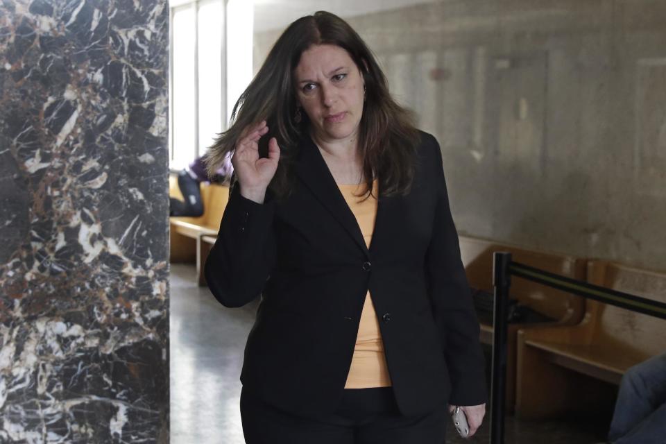 FILE- In this April 21, 2015 file photo, Assistant District Attorney Joan Illuzzi-Orbon, returns to court in New York, during the trial of Pedro Hernandez, who was accused of the 1979 kidnapping and the death 6-year-old Etan Patz. The longtime Manhattan prosecutor is on a list of possible successors as the U.S. Attorney for the Eastern District of New York. (AP Photo/Richard Drew, File)