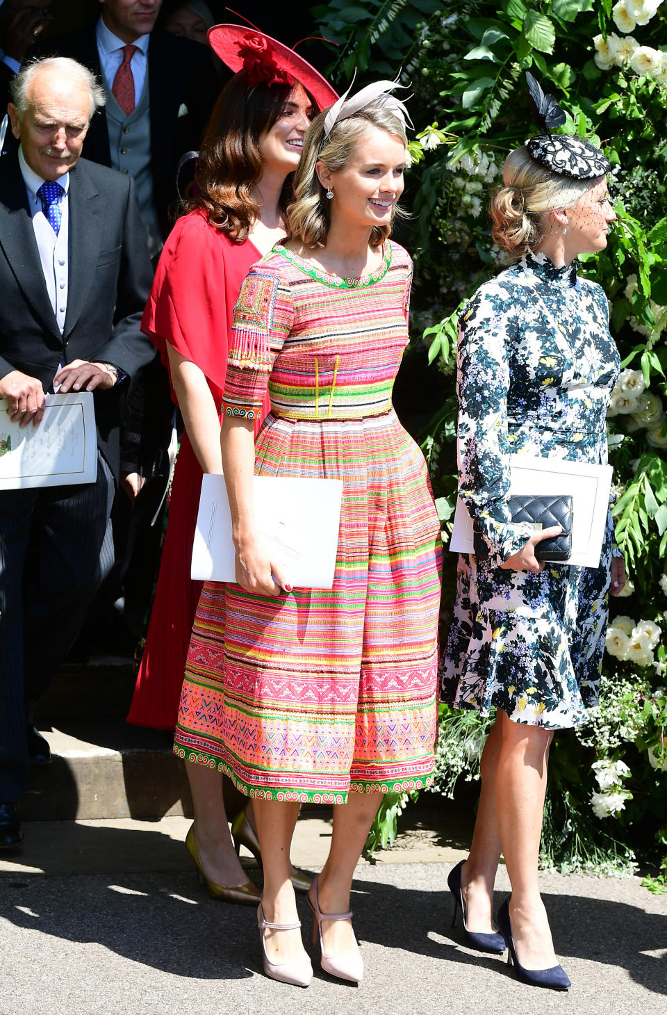 Cressida Bonas leaves St George's Chapel at Windsor Castle after the wedding of Meghan Markle and Prince Harry on May 19, 2018 