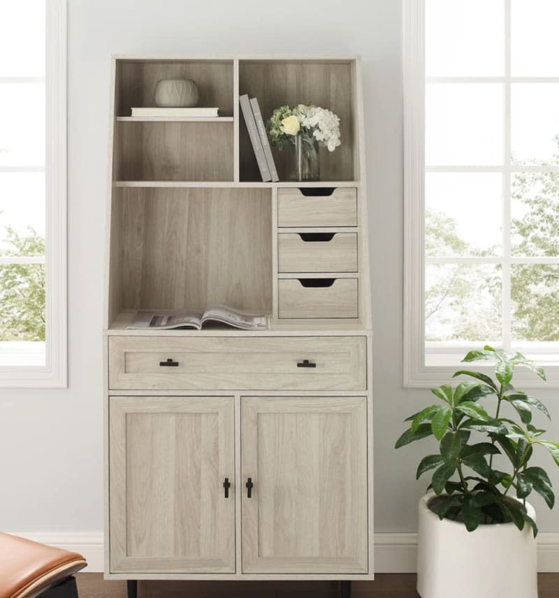 Middlebrook Modern Hutch Cabinet with Pull-out Desk