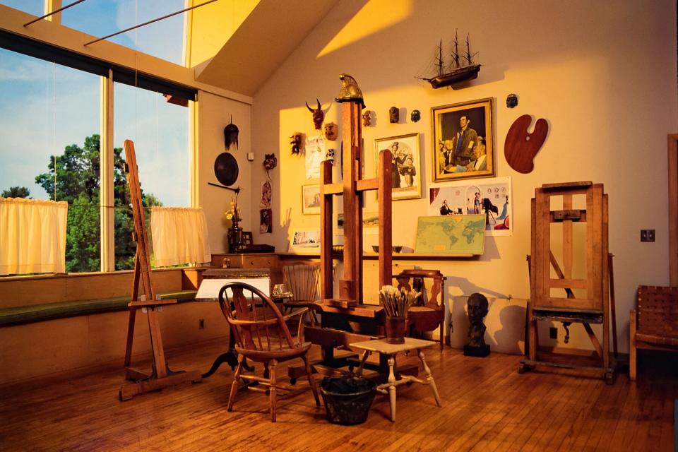 Interior of Norman Rockwell's studio housed in the Norman Rockwell Museum, Stockbridge, Massachusetts, 1992