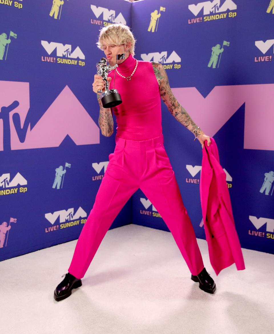 Machine Gun Kelly at the 2020 MTV Video Music Awards in New York, August 30, 2020.