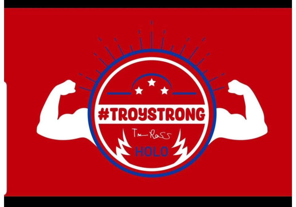 HOLO Brand's #TroyStrong logo for Troy Ross' NIL partnership.