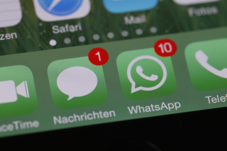 An iphone screen showing the whatsapp icon