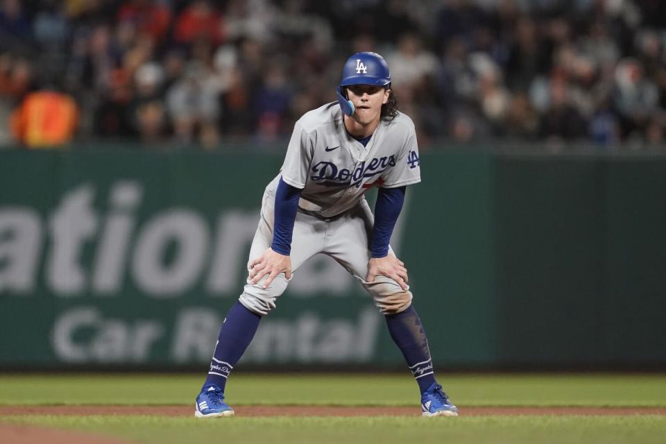 Dodgers' James Outman against the San Francisco Giants during a game in San Francisco.