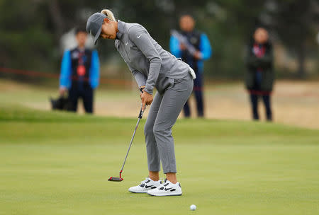 Golf - Women's British Open - Royal Lytham & St Annes Golf Club, Lytham Saint Annes, Britain - August 2, 2018 Michelle Wie of the U.S. putts during the first round Action Images via Reuters/Jason Cairnduff