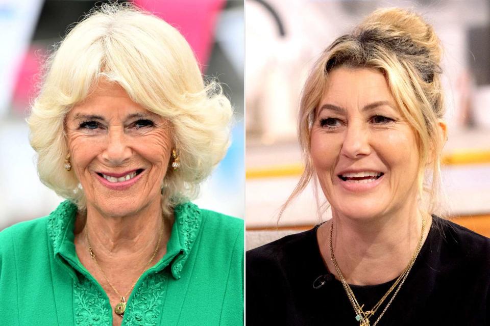 <p>Samir Hussein/WireImage; Ken McKay/ITV/Shutterstock</p> Queen Camilla smiles at recent event; Sara Parker Bowles spoke about what Queen Camilla is like as a grandmother on ITV talk show 