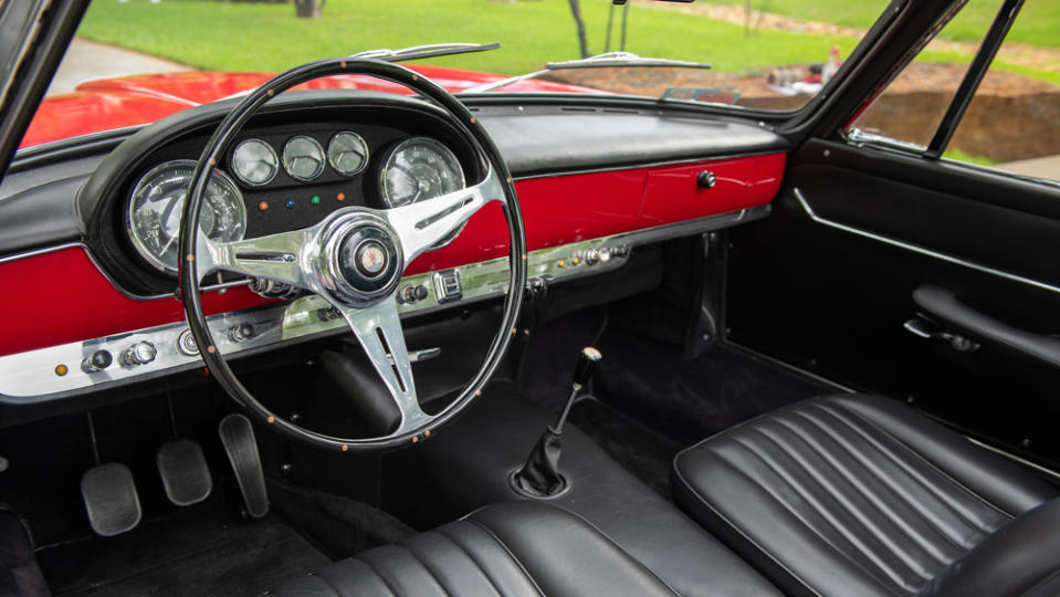 Although originally dressed in red leather, the interior now wears black. - Credit: RM Sotheby's