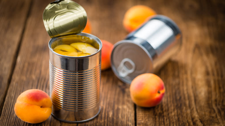 Canned and fresh peaches