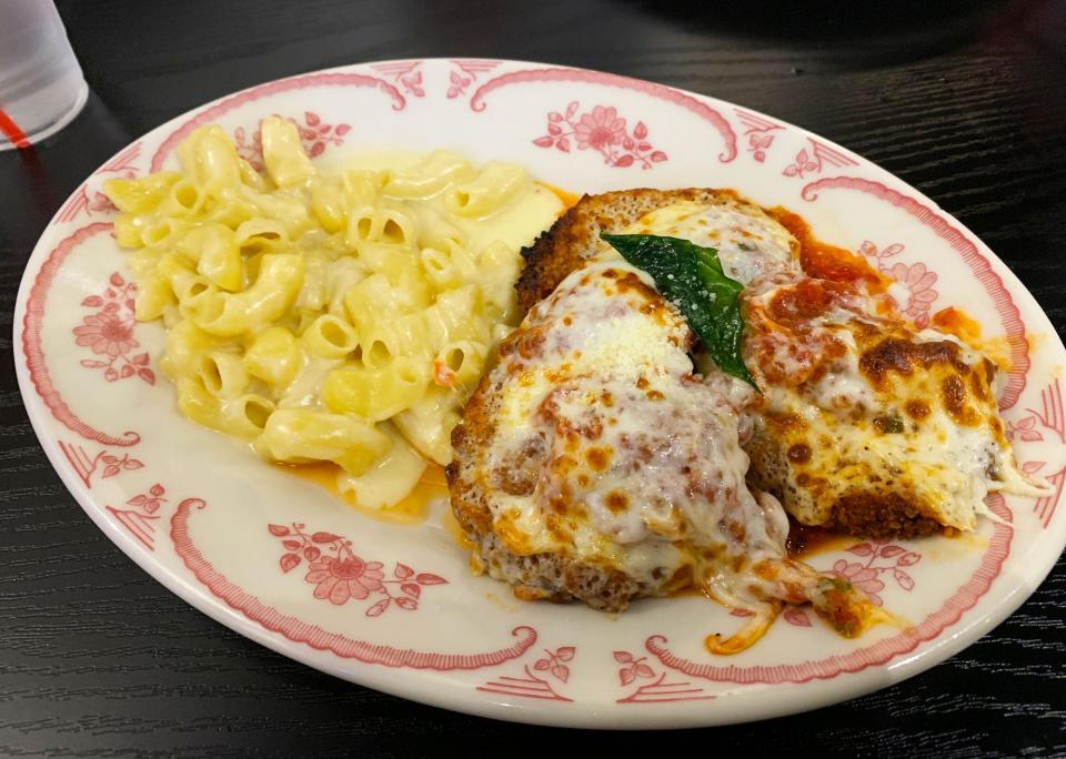 You can get your eggplant parmesan with a side of alfredo mac at S. Maranto's.