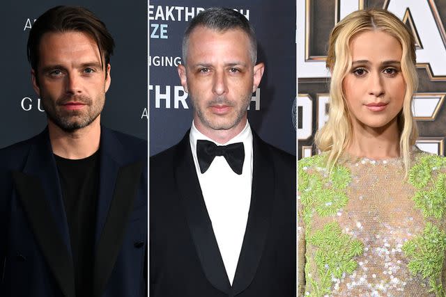 <p>Michael Kovac/Getty, Steve Granitz/FilmMagic, Axelle/Bauer-Griffin/FilmMagic</p> Sebastian Stan, Jeremy Strong and Maria Bakalova