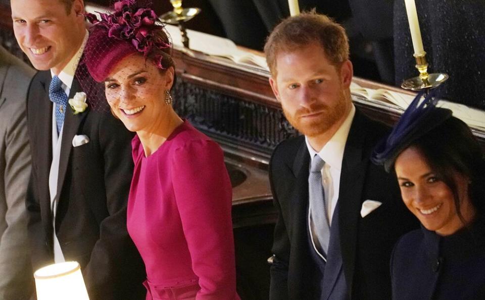 Prince William, Kate Middleton, Prince Harry and Meghan Markle | Owen Humphreys/AFP via Getty