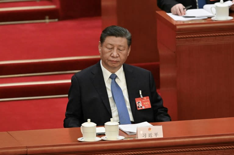 El presidente de China, Xi Jinping, en una sesión plenaria del Congreso Nacional del Pueblo, en Pekín, el 8 de marzo de 2024 (Pedro Pardo)