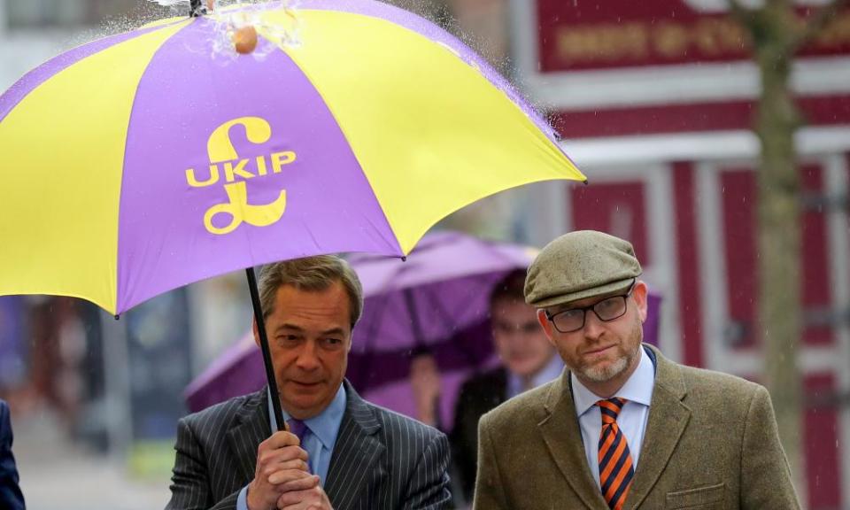 Farage and Nuttall in Stoke before the byelection.