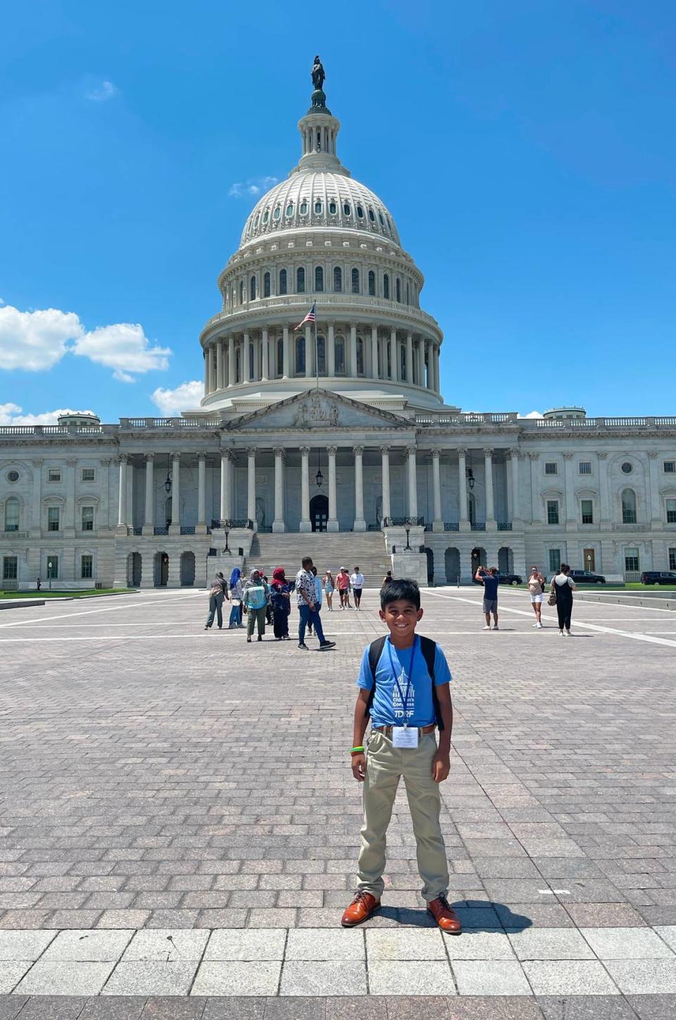 Damian Reynoso, 10, of Modesto was part of the national youth delegation organized by JDRF and has been an ambassador and advocate for kids with Type 1 diabetes, giving him the chance to tell his story in the nation’s capital this month. Paola Reynosa