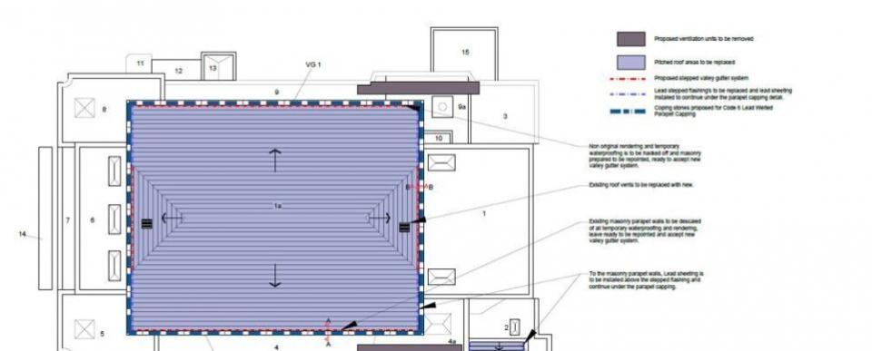 Lancashire Telegraph: Details of the first phase of repairs to the roof